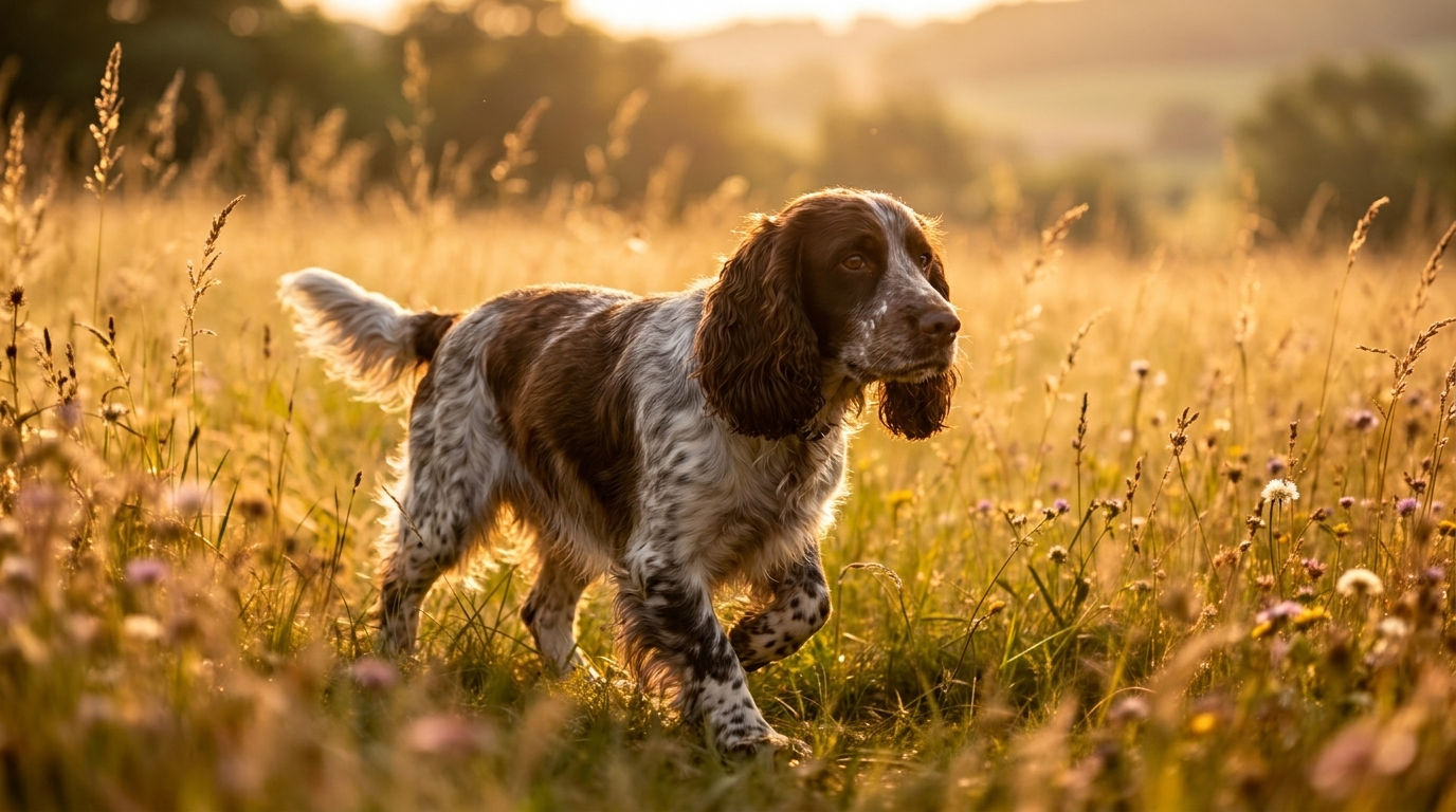 English Cocker Spaniel in libertà nei prati