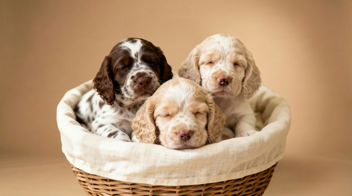 Un English Cocker Spaniel accanto a un bambino in un momento di vicinanza